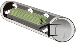 Etapa 4 — Entrada do Produto CCA. O vácuo faz o CCA preencher os espaços da água e do ar que foram retirados.